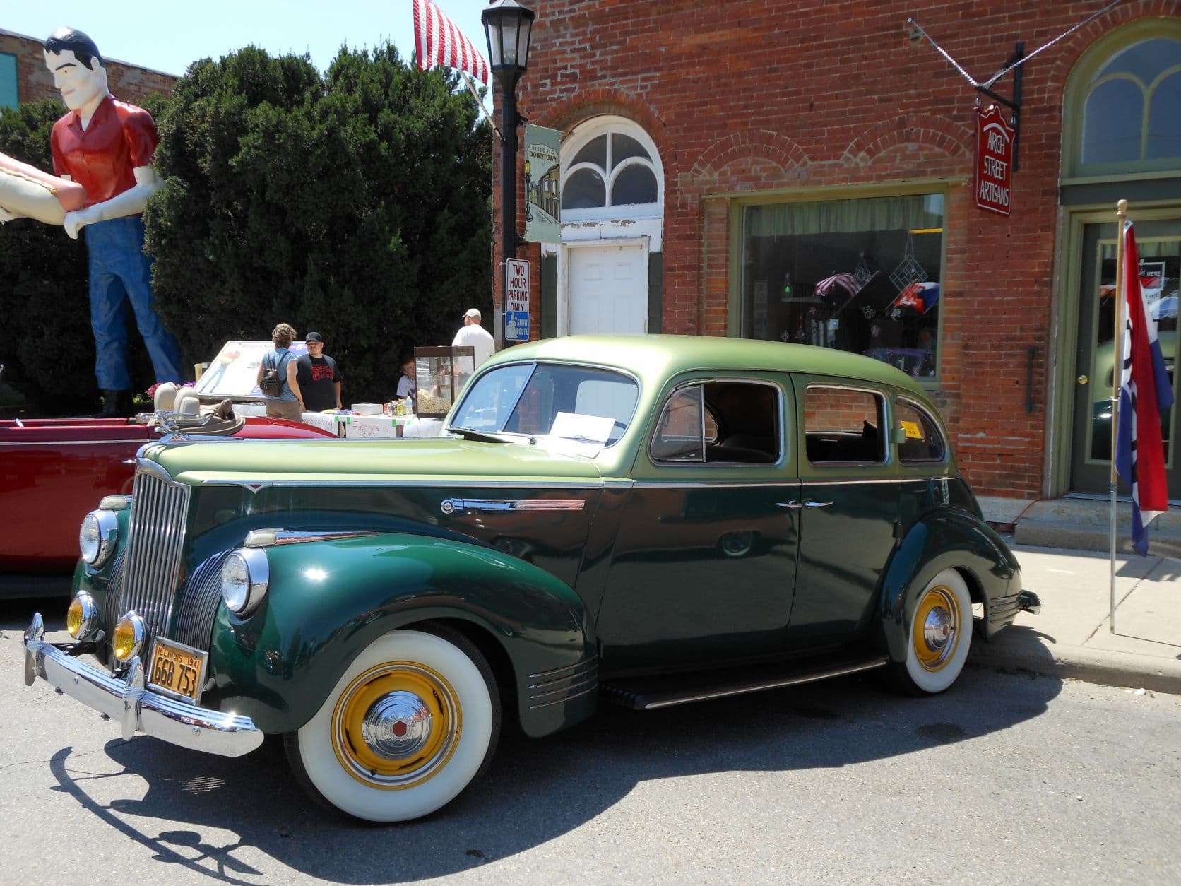 Green 4-door Packard