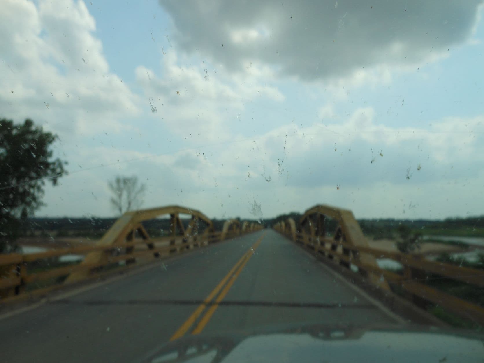 Geary, OK - (Pony Bridge). Farther down the road - so MORE bugs on the windshield.