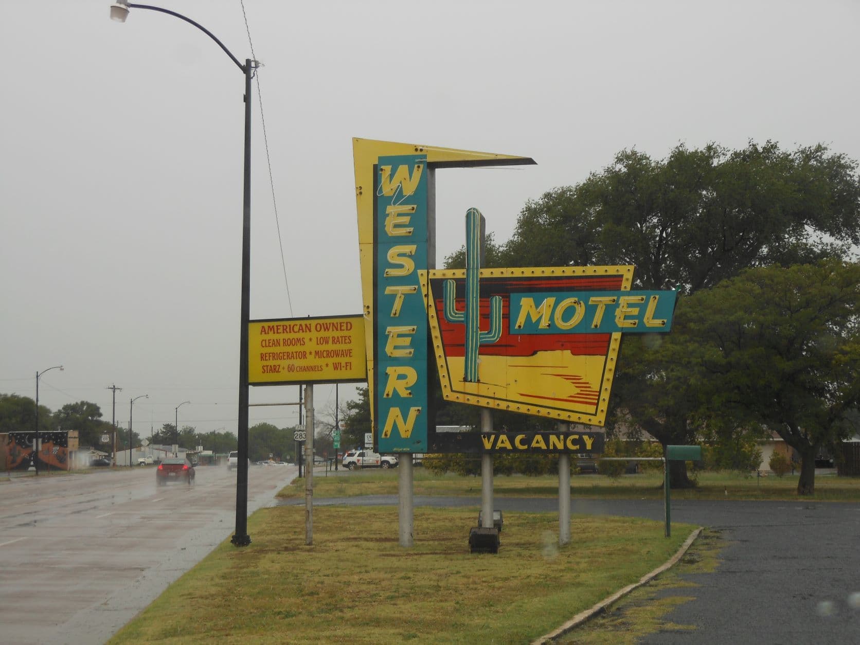 Sayre, OK - Western Motel sign