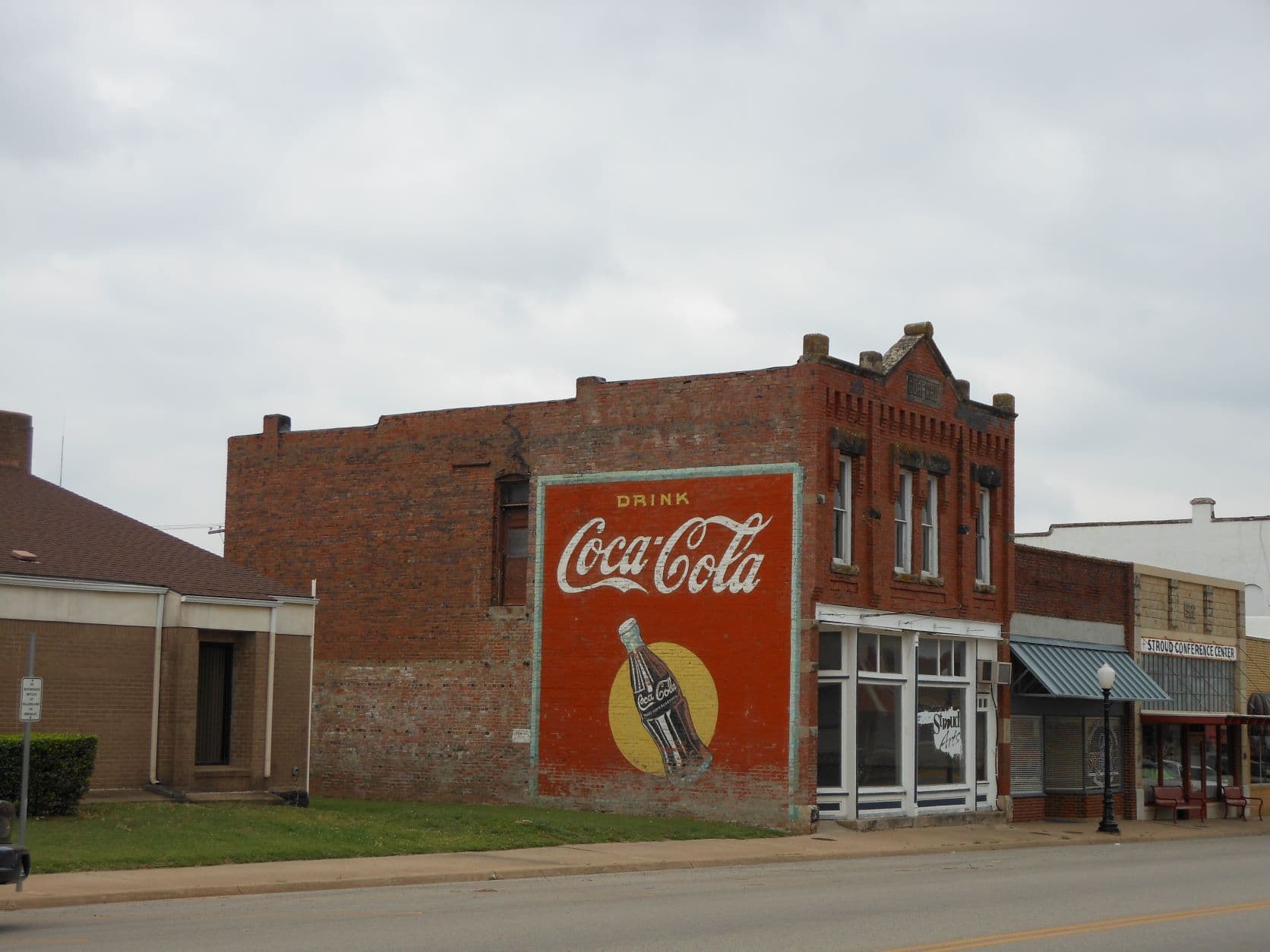 Stroud, OK - Coca-Cola sign has been colorfully restored on the side of a downtown building.