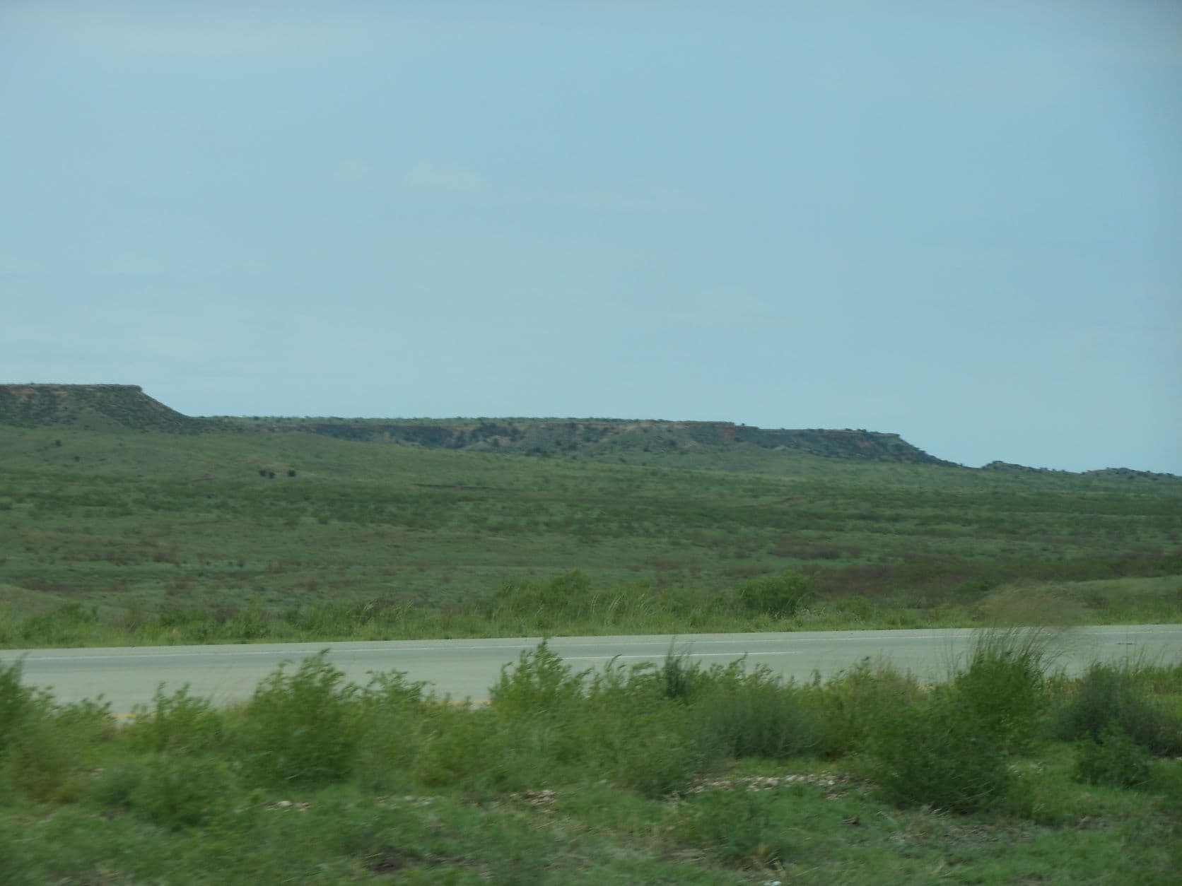 Road to Glenrio, TX - West Texas - Original Route 66 in the foreground
