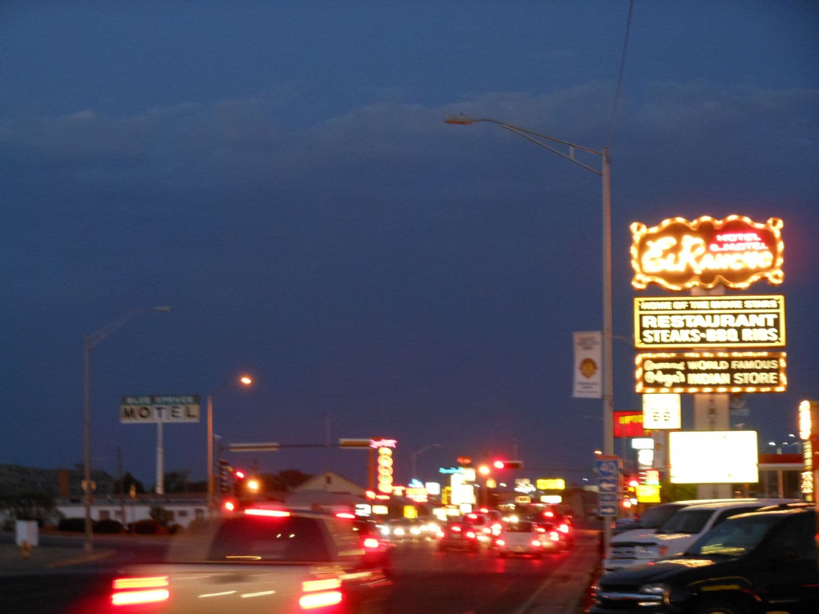 Hotel El Rancho at night - Gallup, NM