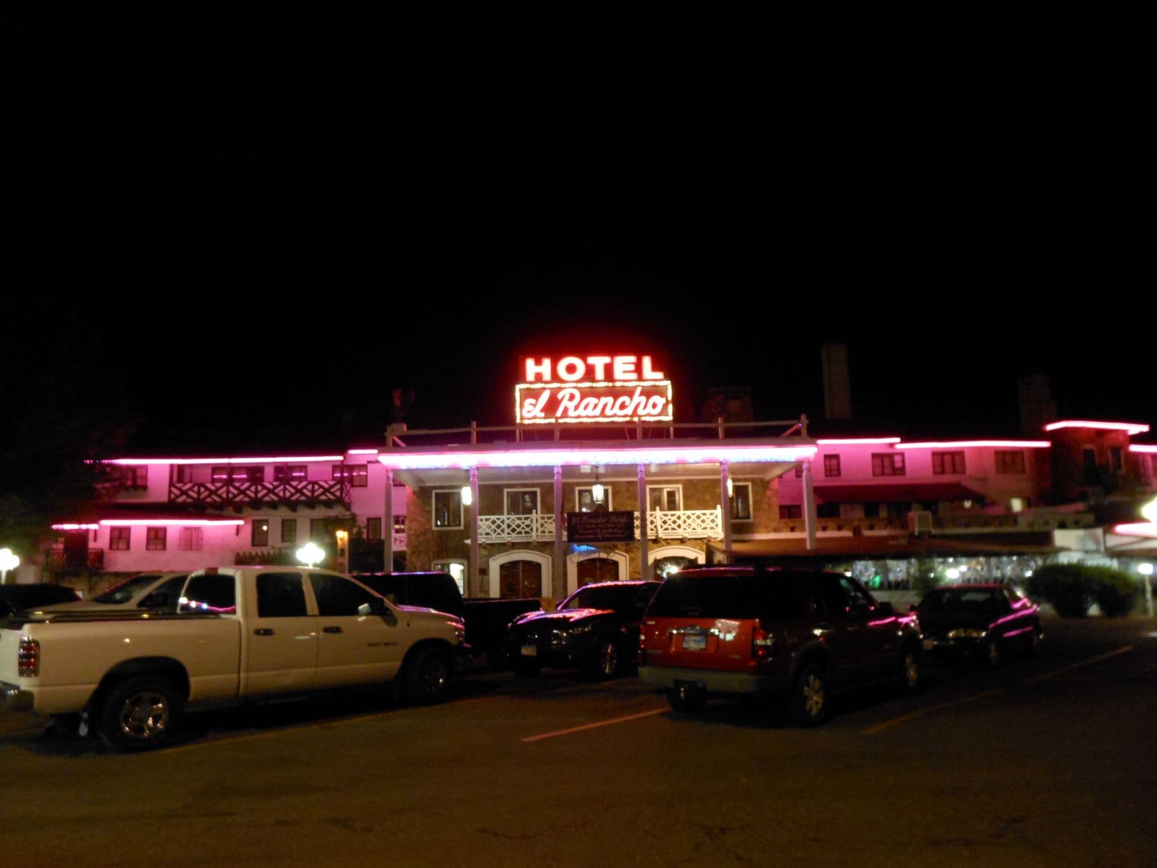 Hotel El Rancho at night - Gallup, NM
