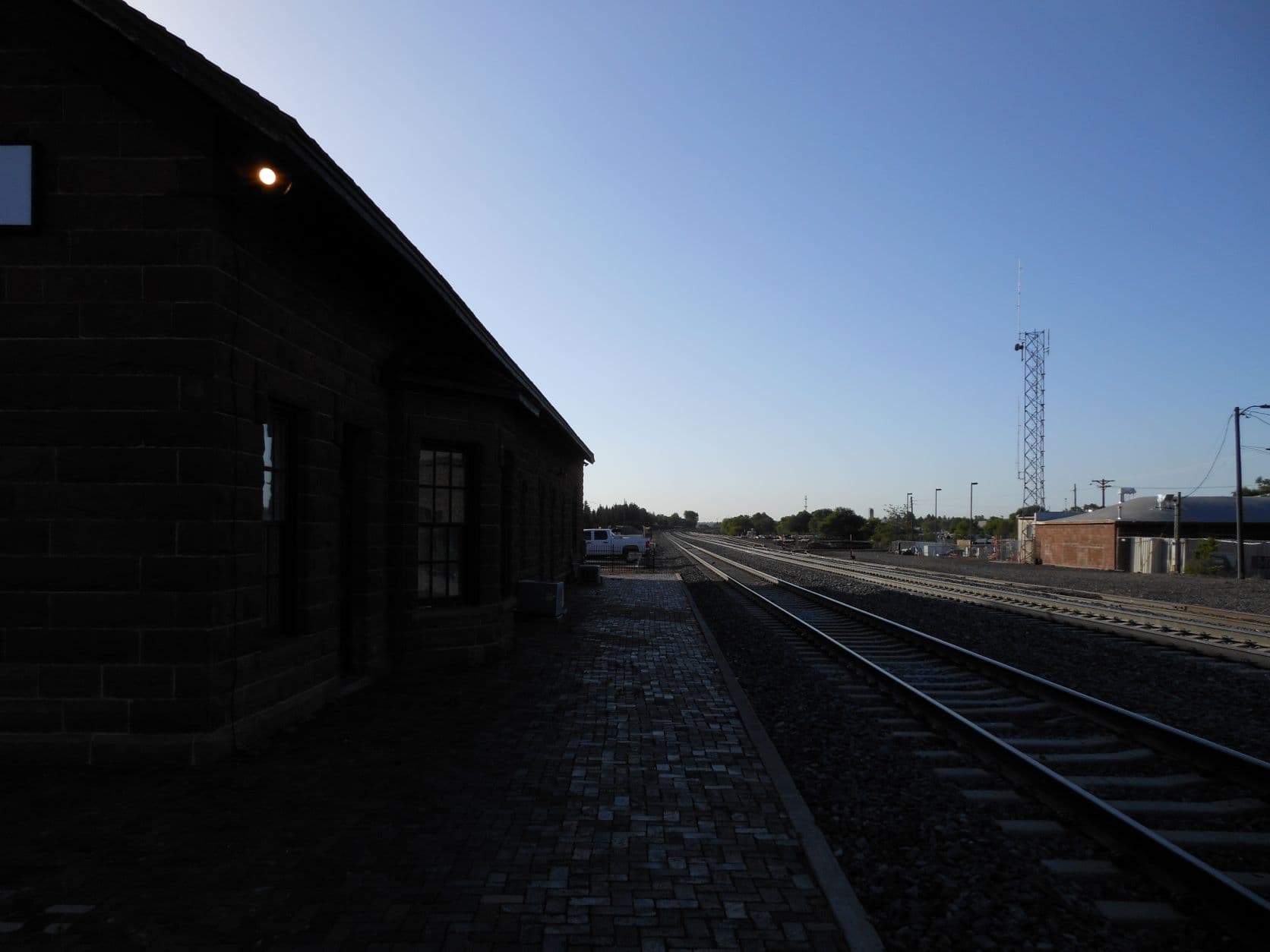 Morning train station platform - Flagstaff, AZ