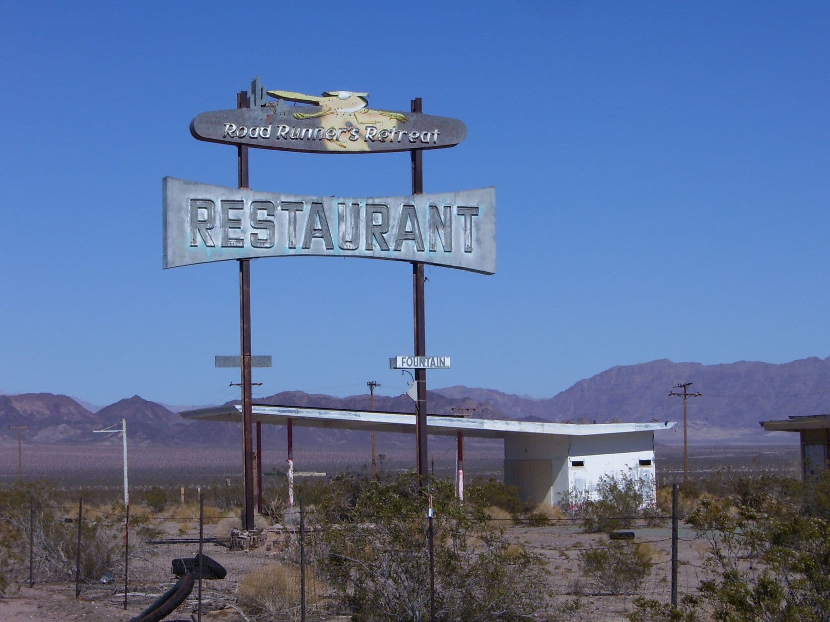 California Route 66 photo from Amboy, showing desert roadside travel