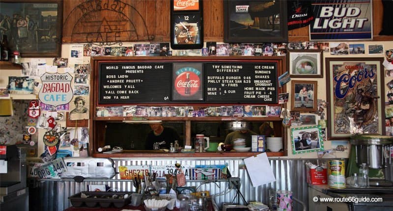 Bagdad Cafe behind the counter